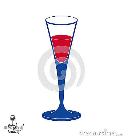 Classic vector champagne goblet, alcohol beverage theme illustration. Lifestyle graphic design element â€“ anniversary Vector Illustration